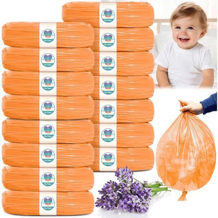 Contenitore per pannolini di ricambio da 15 pezzi, sacchetti per pannolini di ricambio per neonati compatibili con Tommee Tippee Sangenic Tec, Simplee Sangen