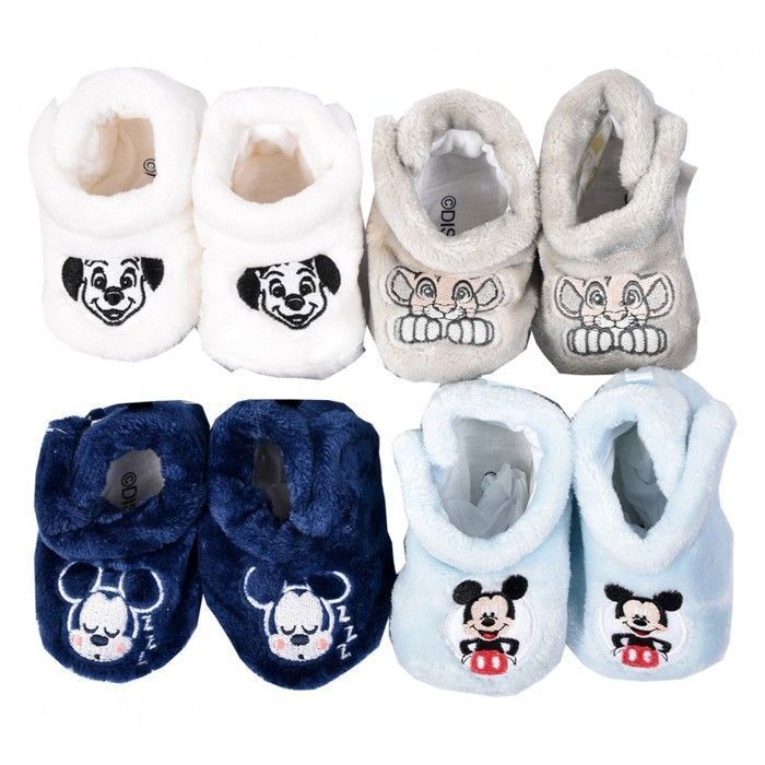Scarpine per neonati - OZABI - Confezione da 4 - Topolino - Blu - Unisex - 0-12 mesi