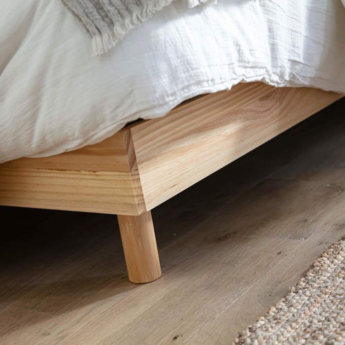 Massief houten bedbodemset 140x190 - Licht hout - Terre de Nuit