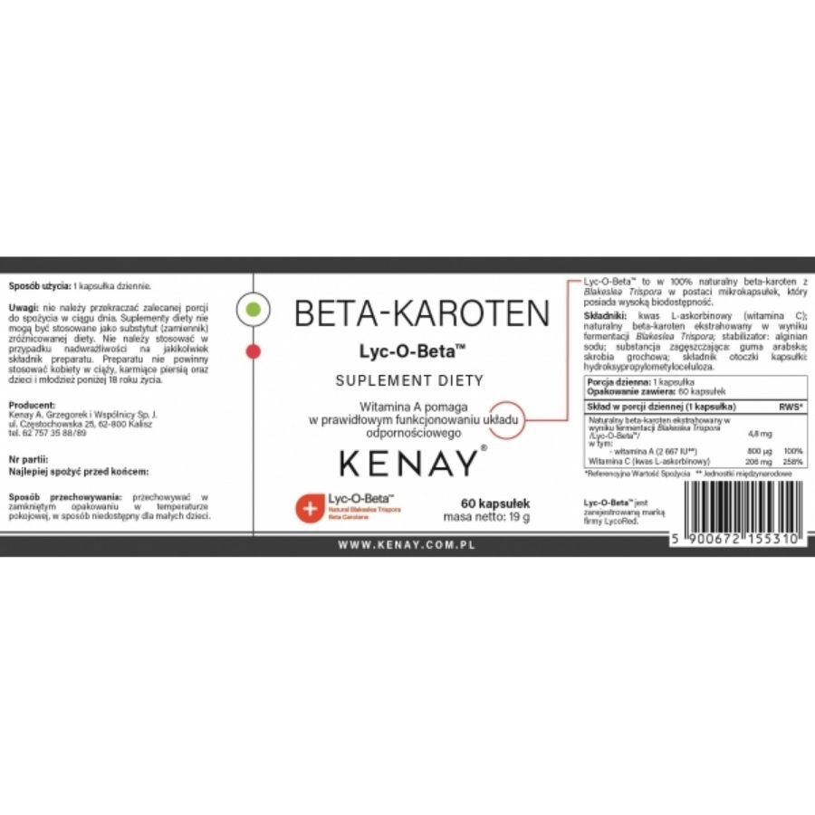Kenay beta karoten provitamin A Lyc-O-Beta