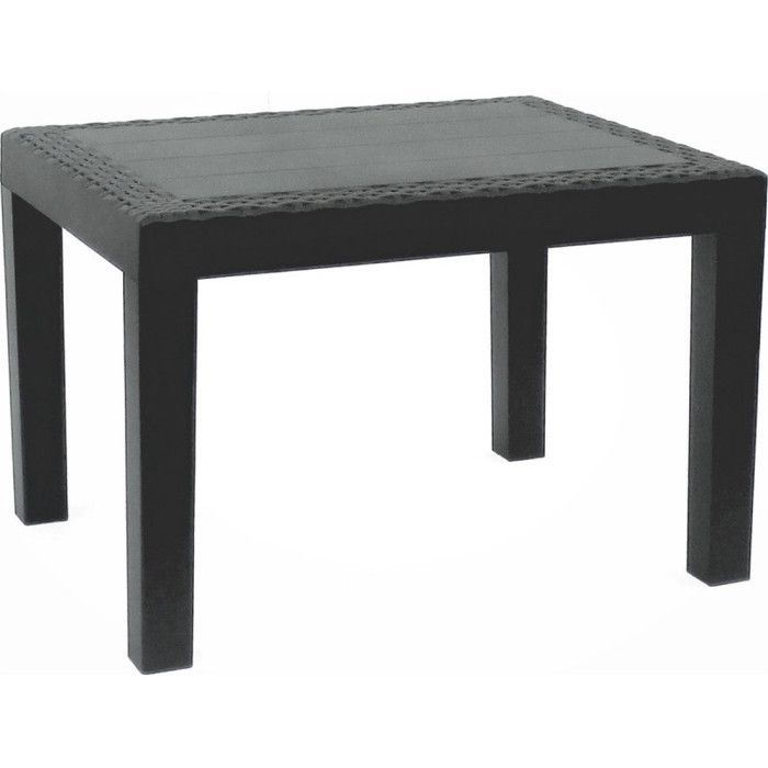 Tavolino da caffè - JACK - effetto rattan antracite - Grigio - Altezza 40 cm