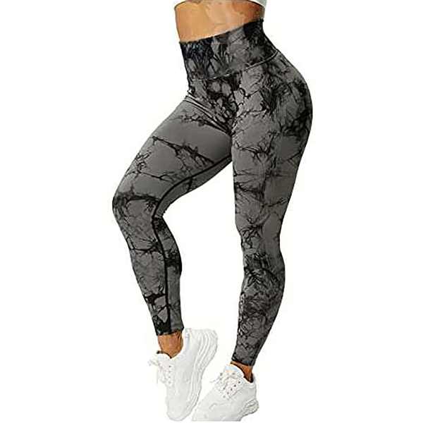 Leggings push-up fessier froncés pour femme, pantalon de yoga et de sport, legging taille haute sans coutures, collant de compression gris M : Sports et Loisirs