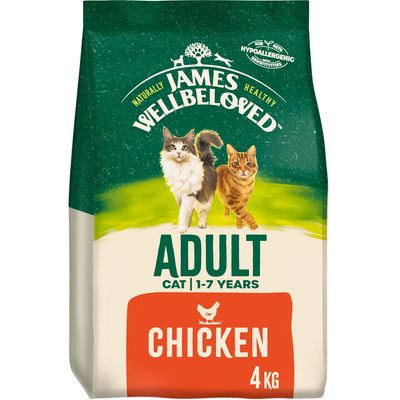 James, geliebte erwachsene Katze - Huhn