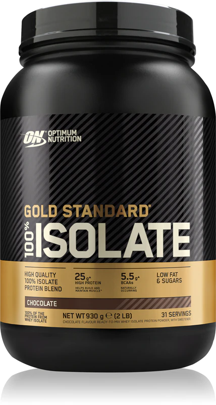 Suplemento alimentar Optimum Nutrition Gold Standard Isolate, proteína isolada do soro do leite.