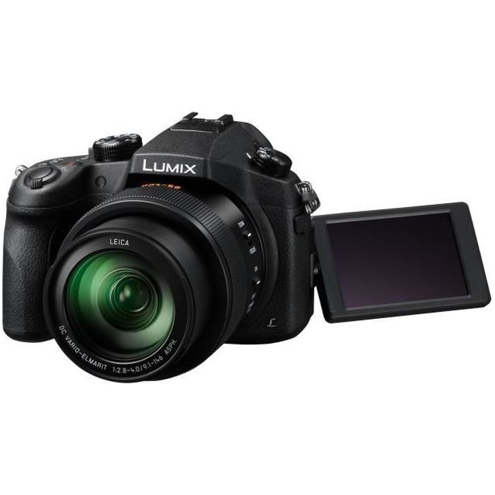 Fotocamera digitale bridge Panasonic Lumix DMC-FZ1000, 20,1 MP, zoom ottico 16x, Leica, Wi-Fi, NFC, colore nero.