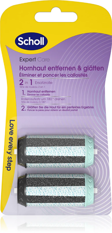 Lixa Scholl Expert Care e cabeça de substituição Smooth para a lixa de pés eletrônica 2 em 1.
