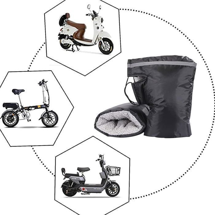 Guanti protettivi universali invernali per manubrio moto - Guanti da moto - Impermeabili, antivento, caldi, protezione per le mani, neri