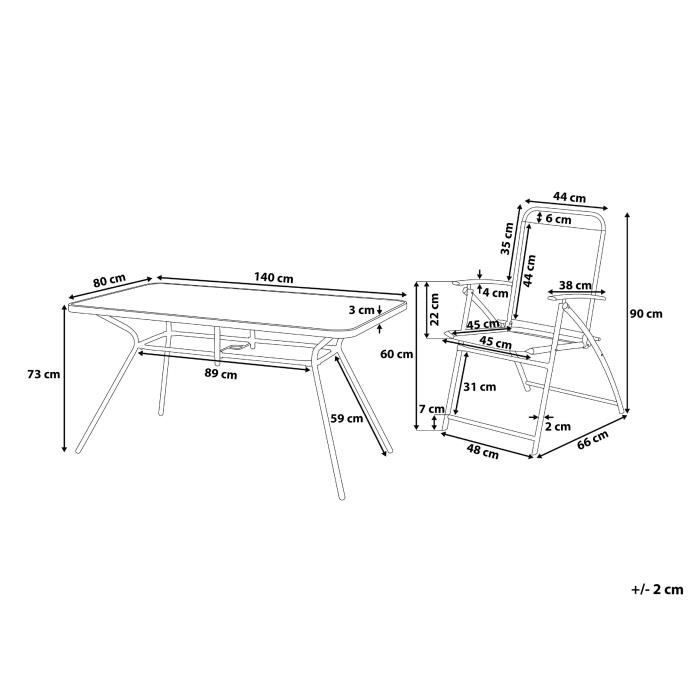Beliani - Ensemble table et 6 chaises en acier noir LIVO