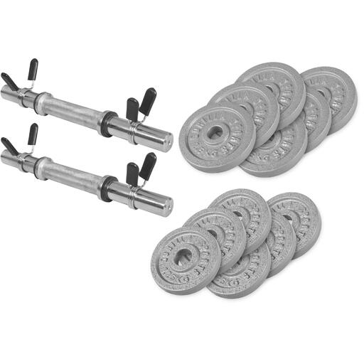 Ketaus hantelių rinkinys su spyruoklėmis 27,5 kg Gorilla Sports