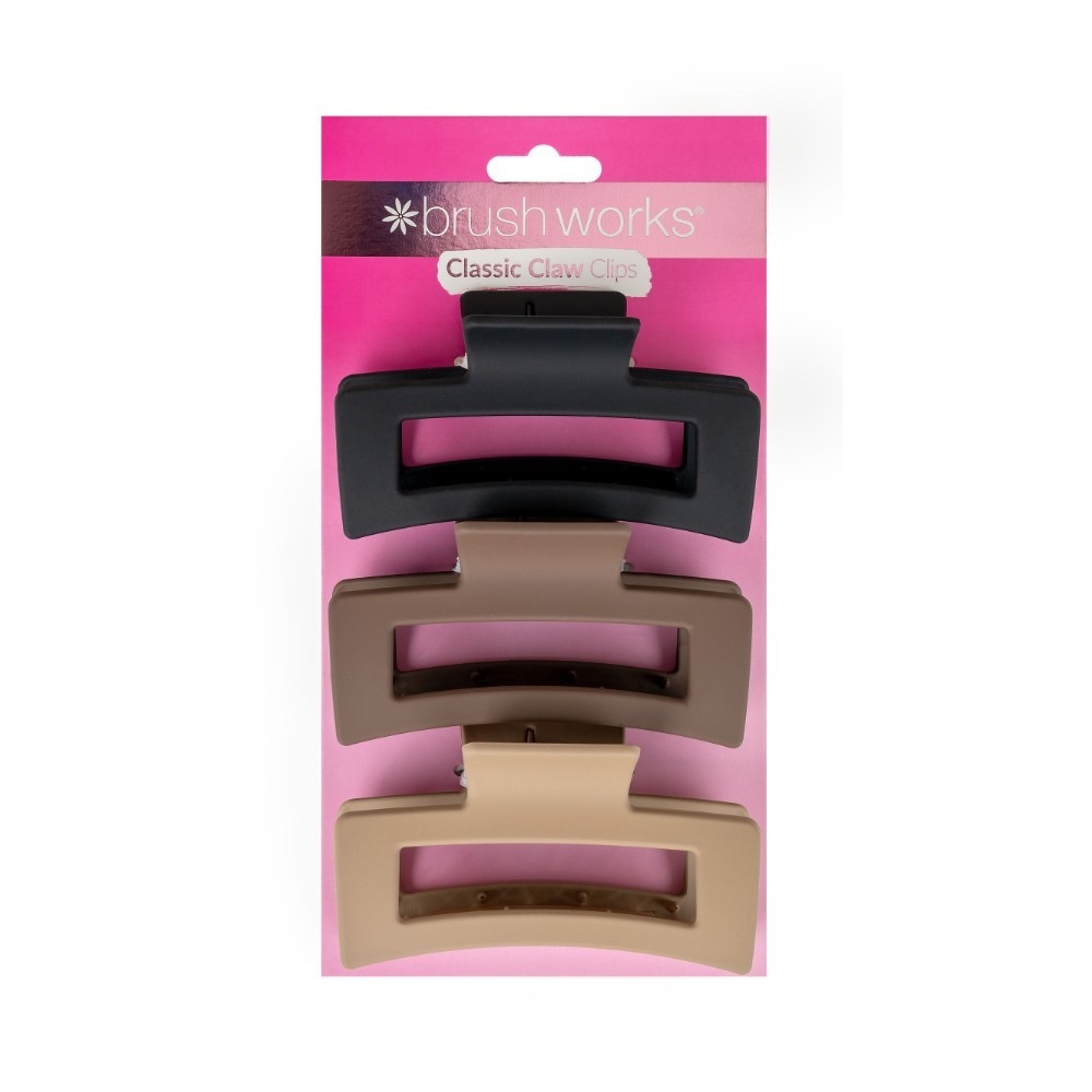 Brushworks Set 3 Pinces Cheveux couleur nude