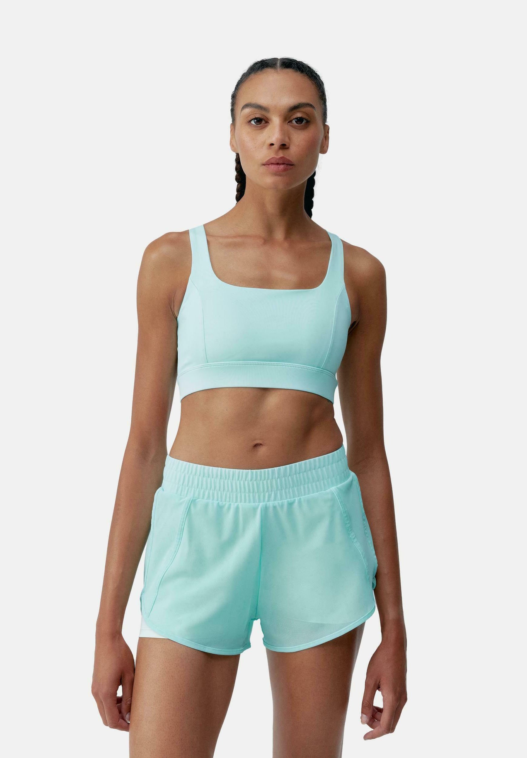 Born Living Yoga sportbeha met medium ondersteuning - blauw