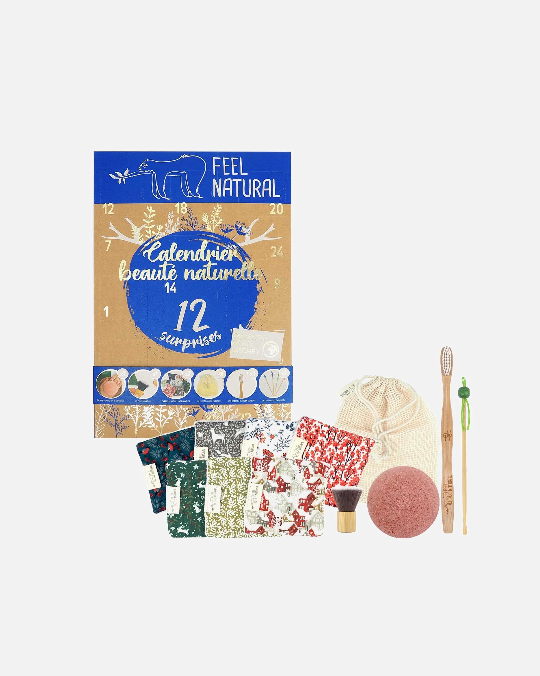 Feel Natural Calendrier de l'avent 12 accessoires Zéro Déchet