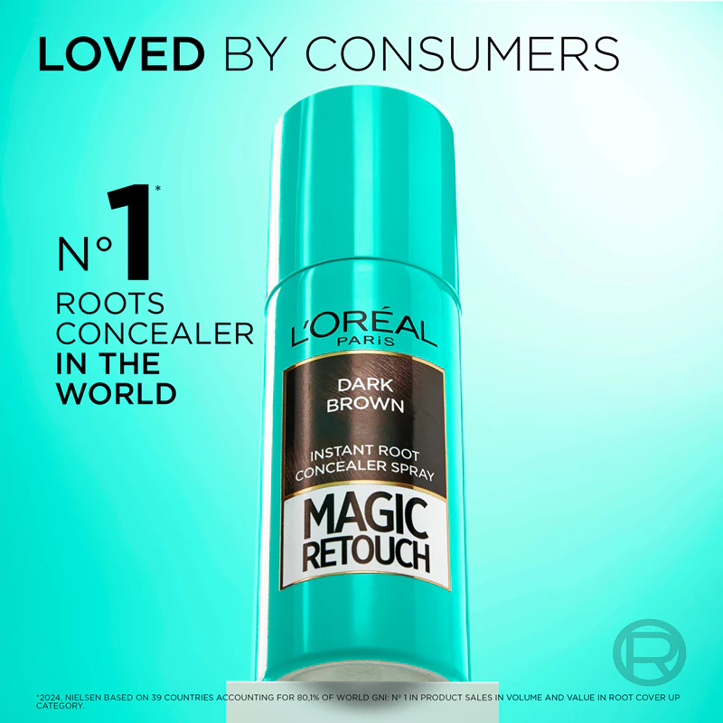 Spray Magic Retouch da L'Oréal Paris para retoque instantâneo da raiz dos cabelos.