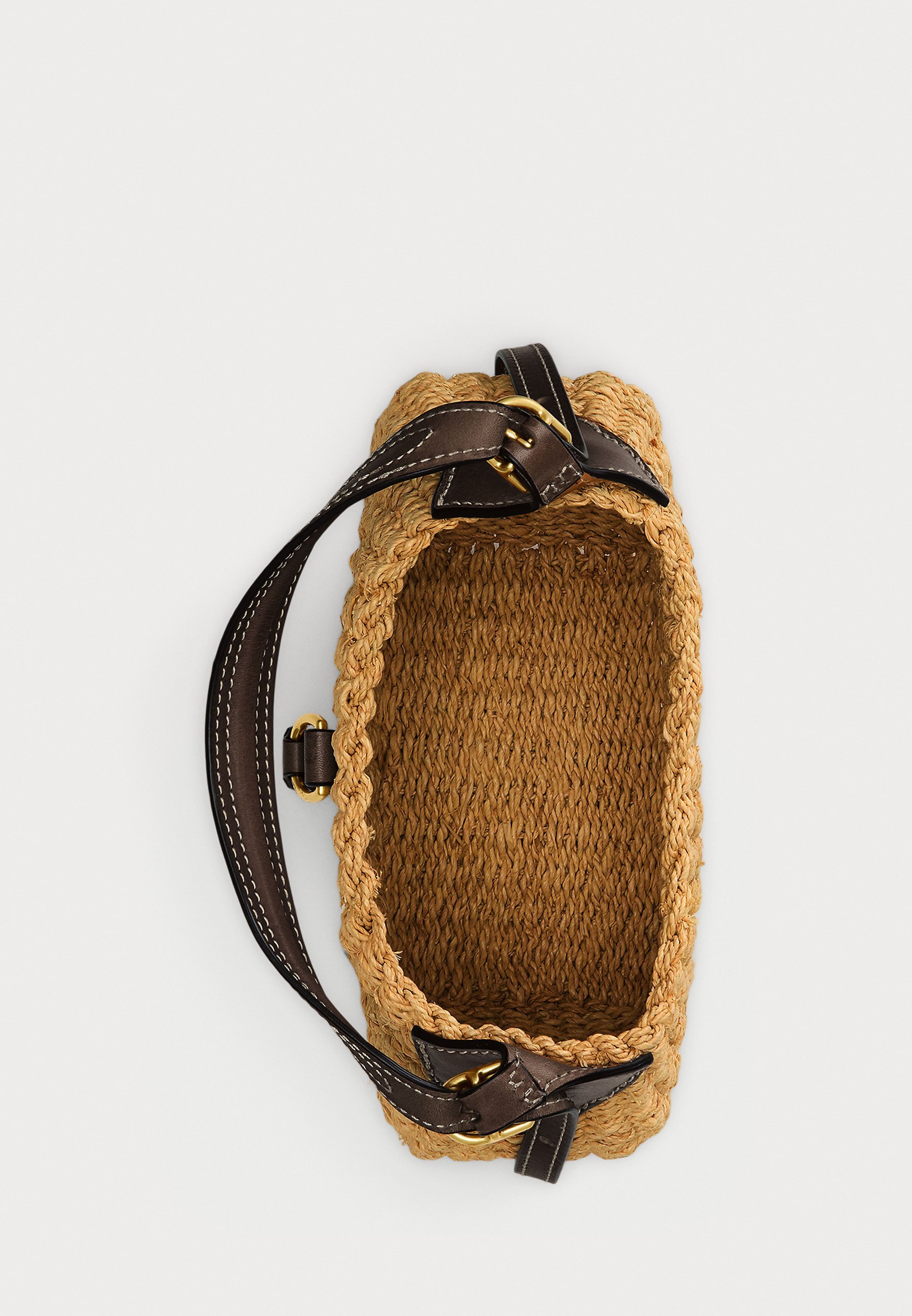 Polo Ralph Lauren POLO ID RAFFIA KLEINE SCHOUDERTAS - Handtas - beige/chocolade