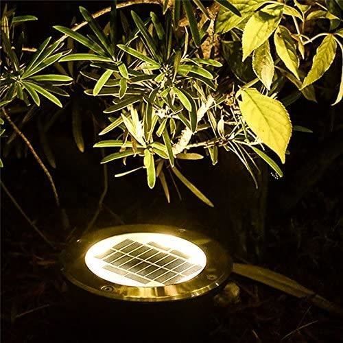 Set van 4 stuks 8 LED-tuinlampen op zonne-energie, waterdichte solar spotlights, voor landschapsverlichting, warm licht