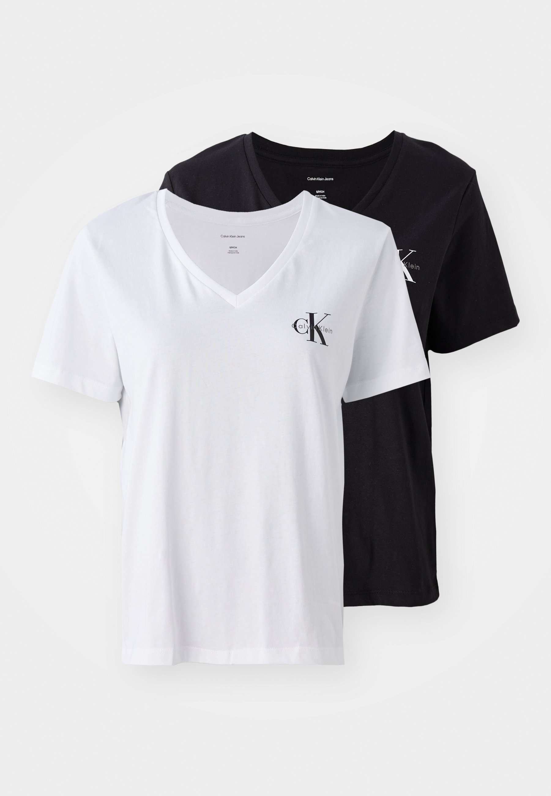 Confezione da 2 T-shirt con logo Calvin Klein Jeans - T-shirt basic - nero/bianco