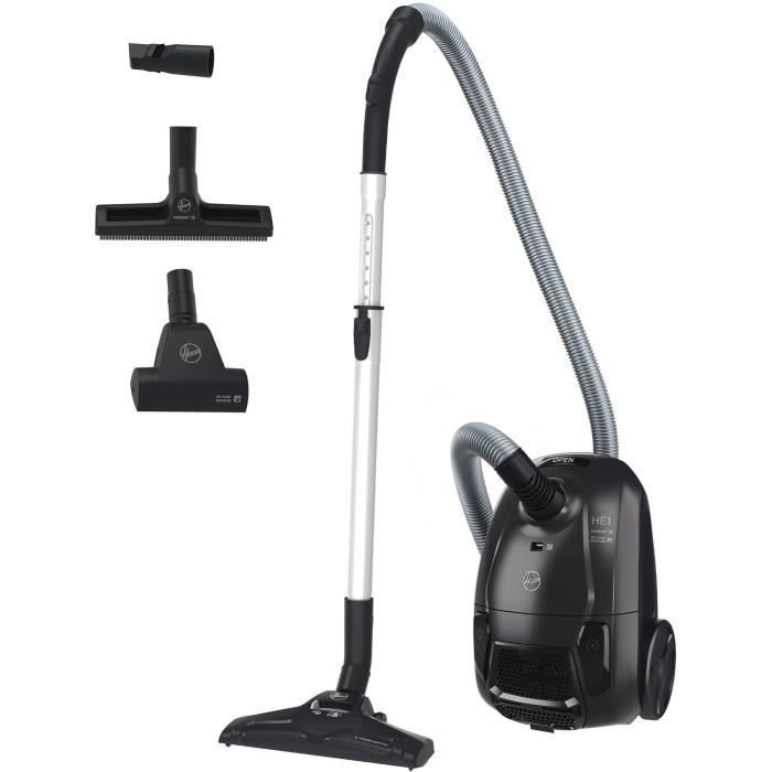 HOOVER HE1 – Kompakter und leistungsstarker Staubsauger mit Beutel – Großes 2,5-Liter-Fassungsvermögen – Hohe Leistung auf Hartböden und Teppichen