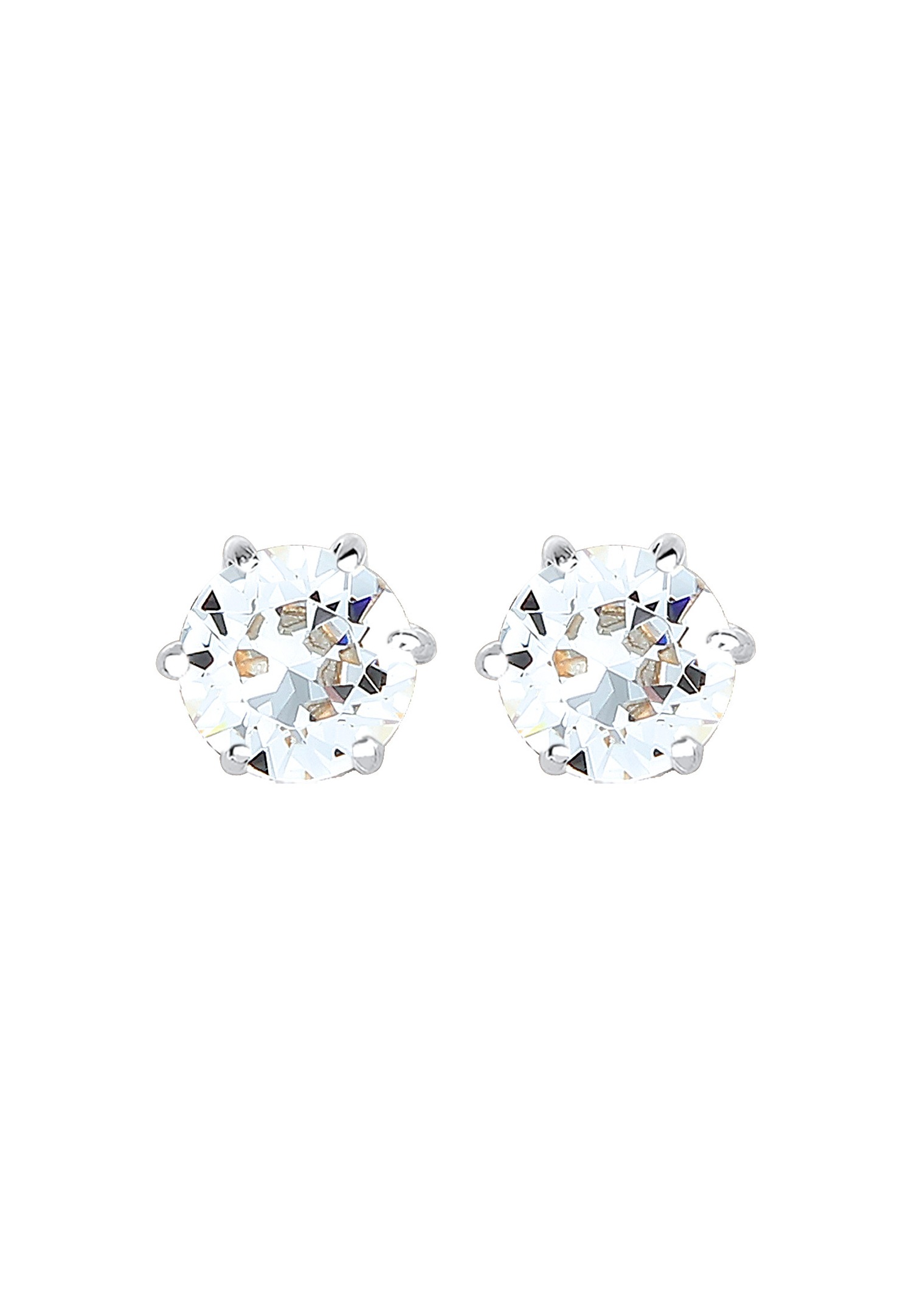 Elli Femmes clous d'oreilles étincelants Rond classique avec cristaux en argent sterling 925