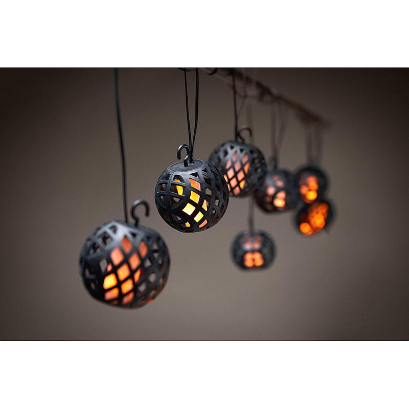 Hem 8-LED ljusslinga med flameffekt, solcell