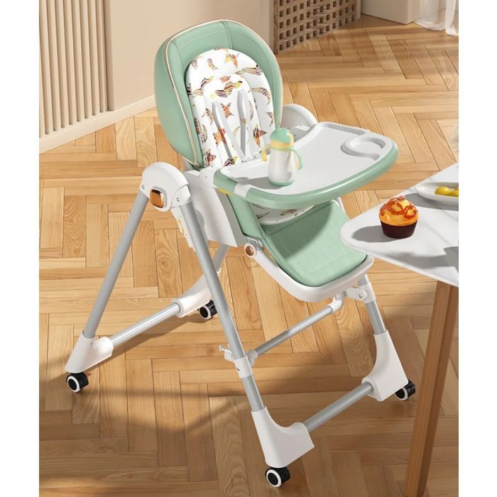 Silla mecedora multifuncional 2 en 1 para bebé, asiento de mesa portátil, trona, silla de comedor plegable con ruedas.