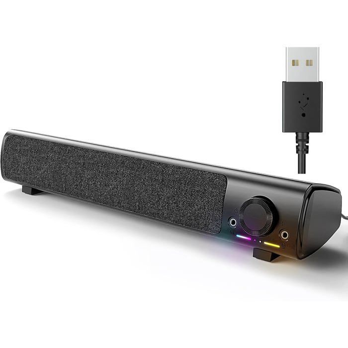 Soundbar - WOOPSO - YXSM8030BT - Suono stereo HiFi - USB e AUX - Nero