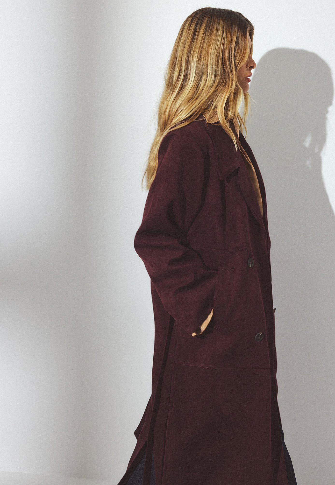 NA-KD Trenchcoat - μπορντό