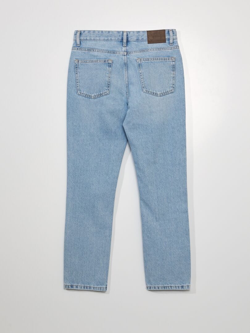 Calça jeans reta com 5 bolsos - L30 - AZUL