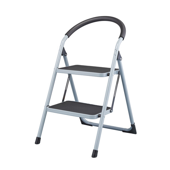 Folding step stool, 2-step, grey