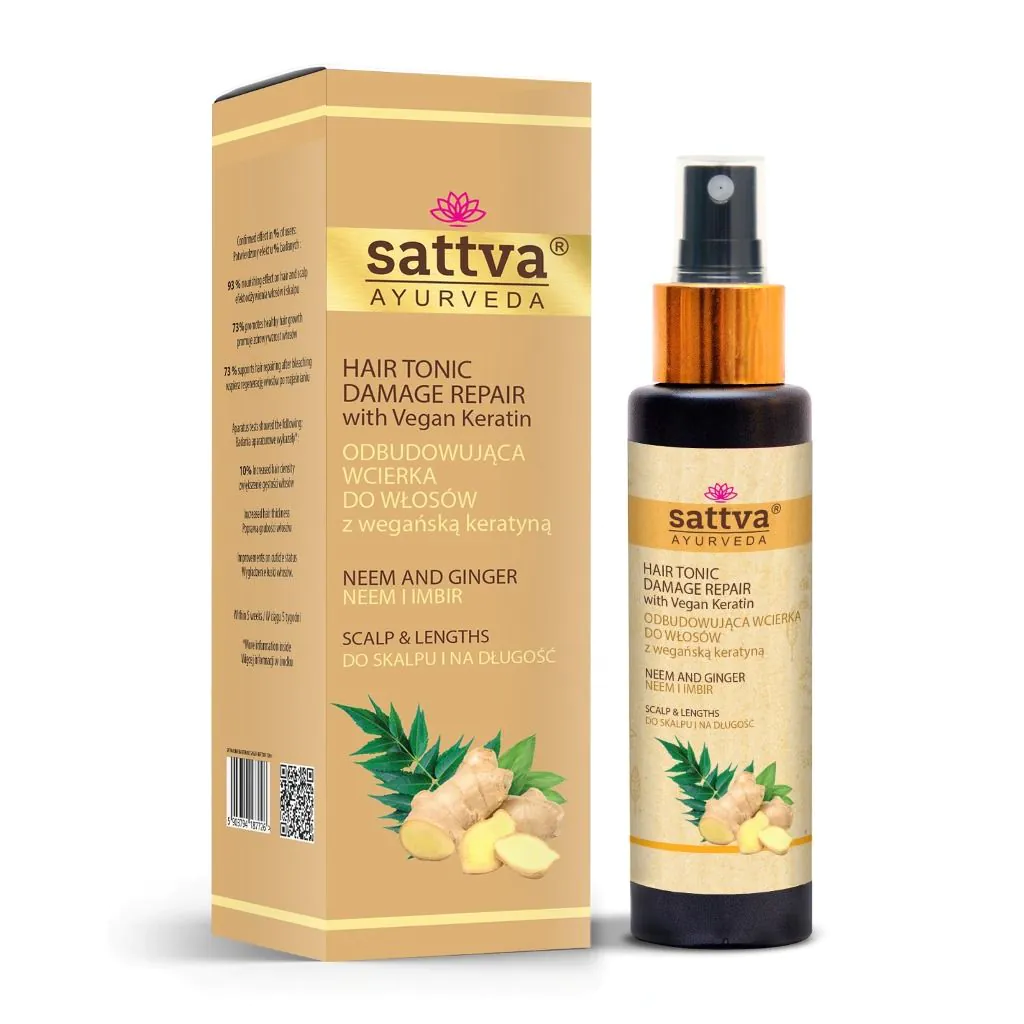 Sattva Ayurveda Neem i Imbir - Odbudowująca Wcierka do skóry głowy i włosów 100 ml