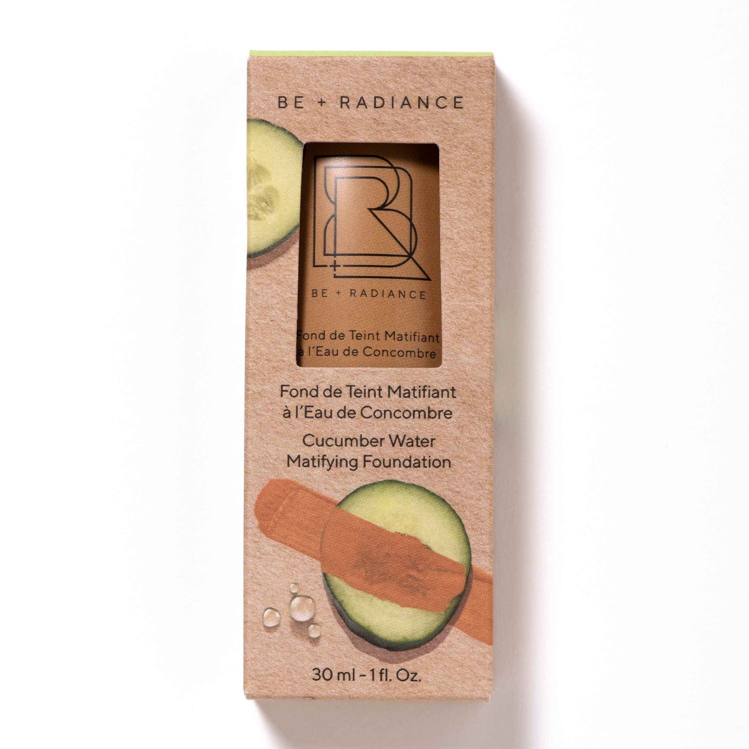 BE + Radiance Fond de Teint Matifiant à l'Eau de Concombre N°08