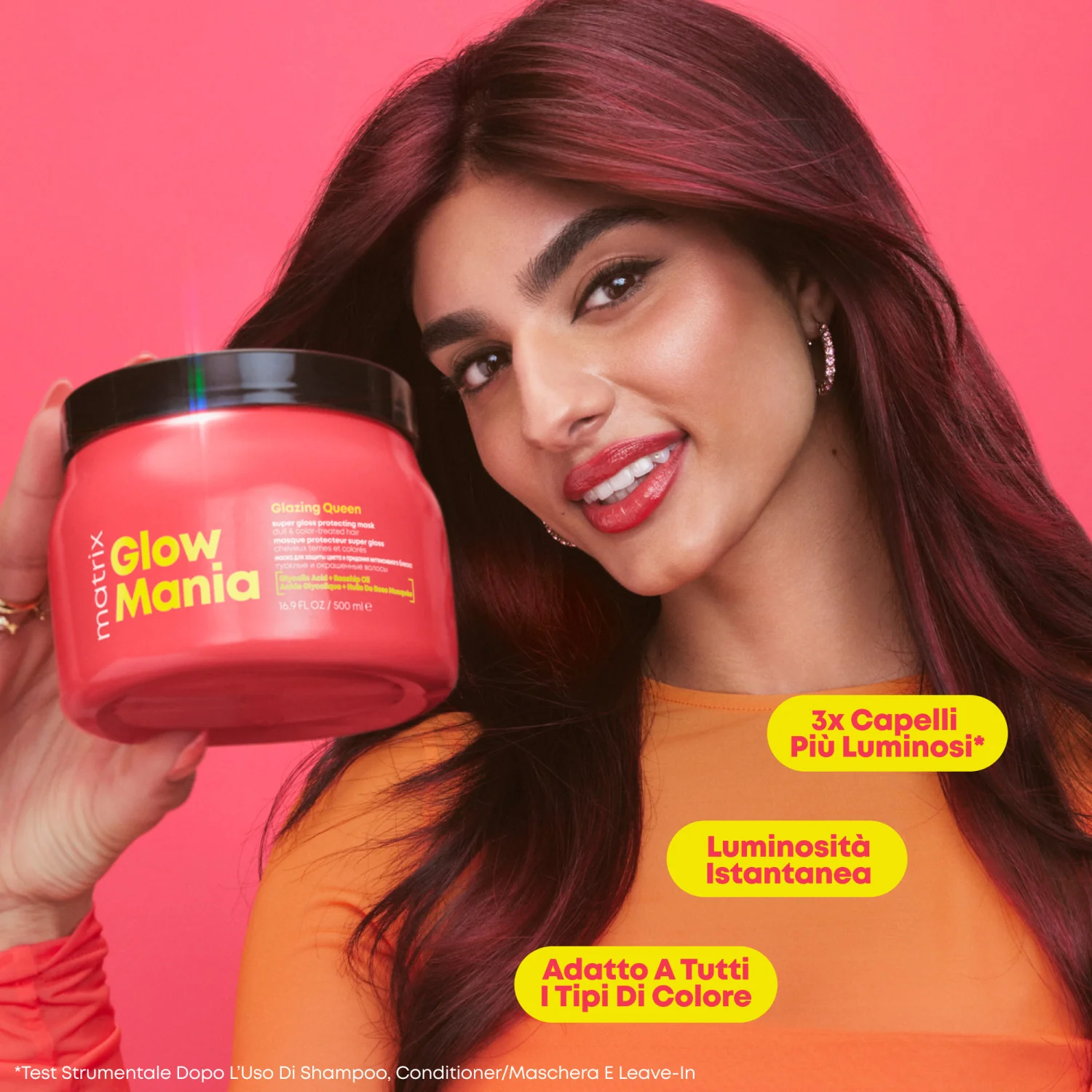 Glow Mania Super Gloss Protecting Mask - Maschera Protezione Colore Capelli, Maschera Illuminante Capelli