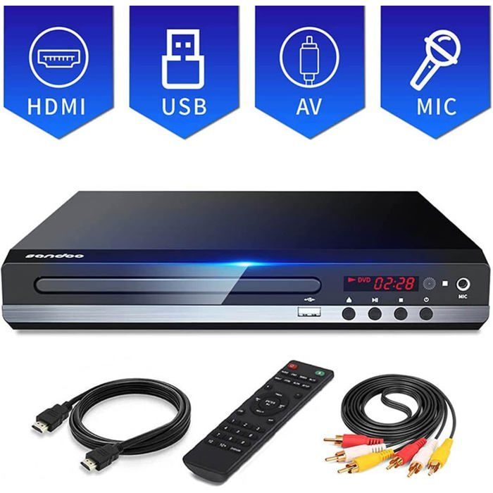 Lecteur DVD pour TV avec HDMI, Lecteur DVD pour téléviseurs avec Toutes Les régions gratuites, Lecteur CD HDMI 1080P avec Sortie AV