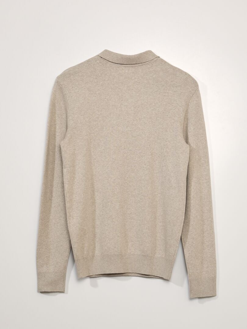Poloshirt van fleecestof - WIT