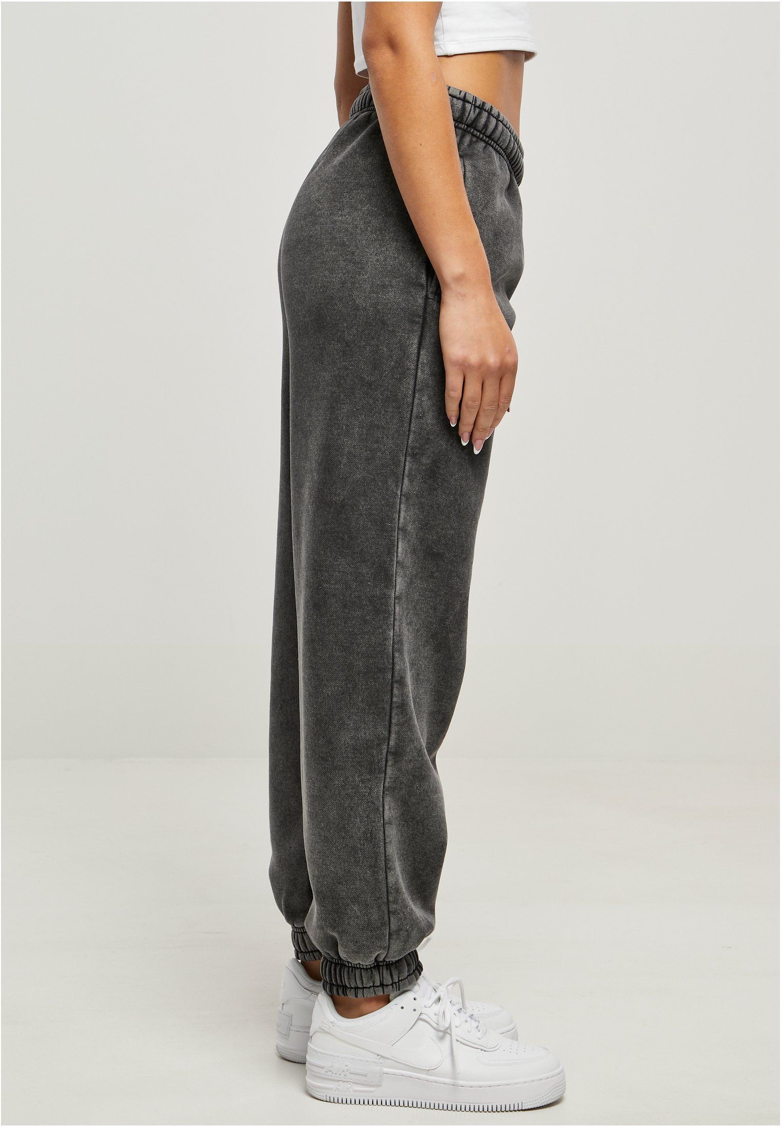 Urban Classics High Waist Stone Washed - Trainingsbroek - zwart