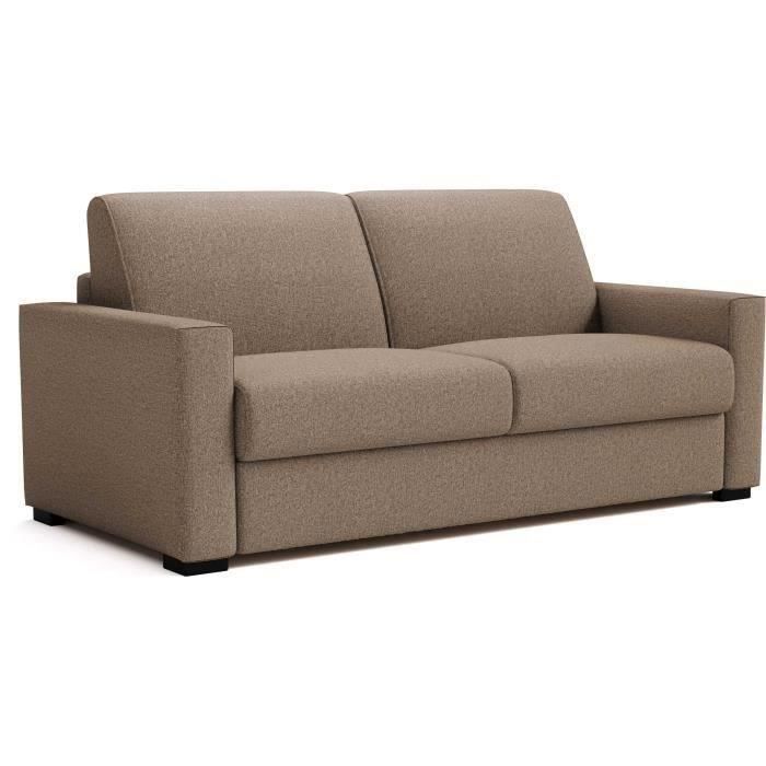 Divano trasformabile JOHN Express - 3 posti - Tessuto beige - 190 x 100 x 87 cm