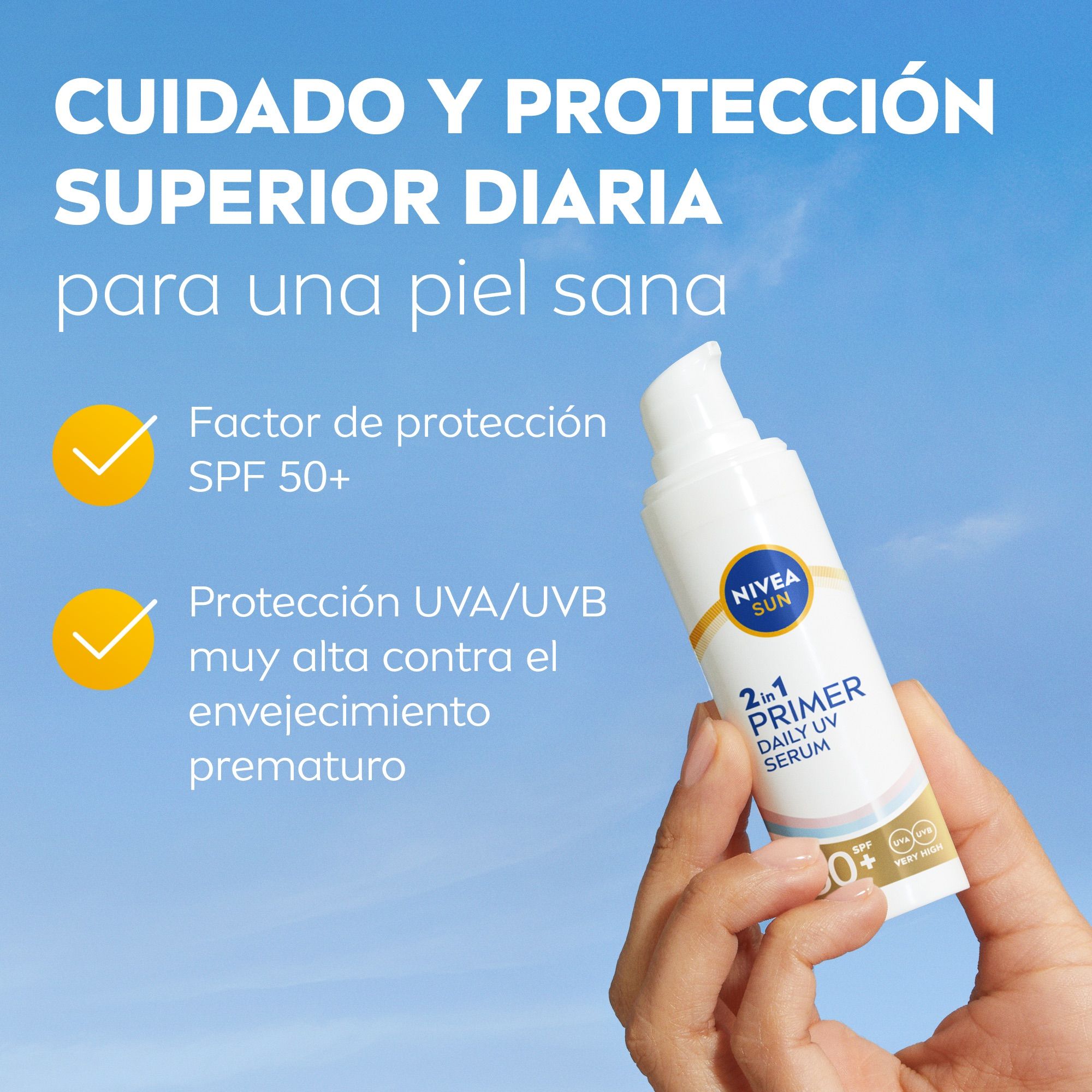 2-u-1 Primer Dnevni UV Serum Zaštita lica SPF50 Zaštita lica
