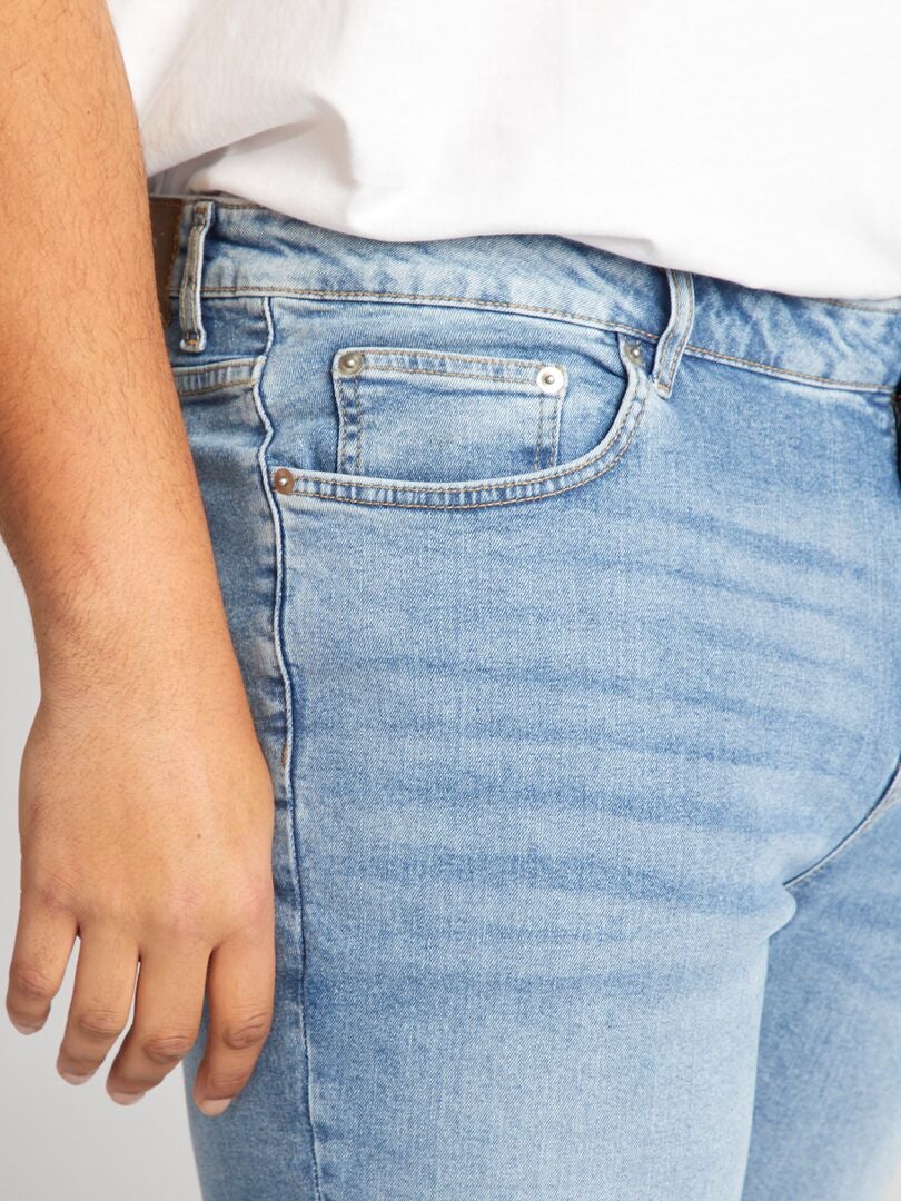 Calça jeans reta com 5 bolsos - Tamanho 34 - Azul