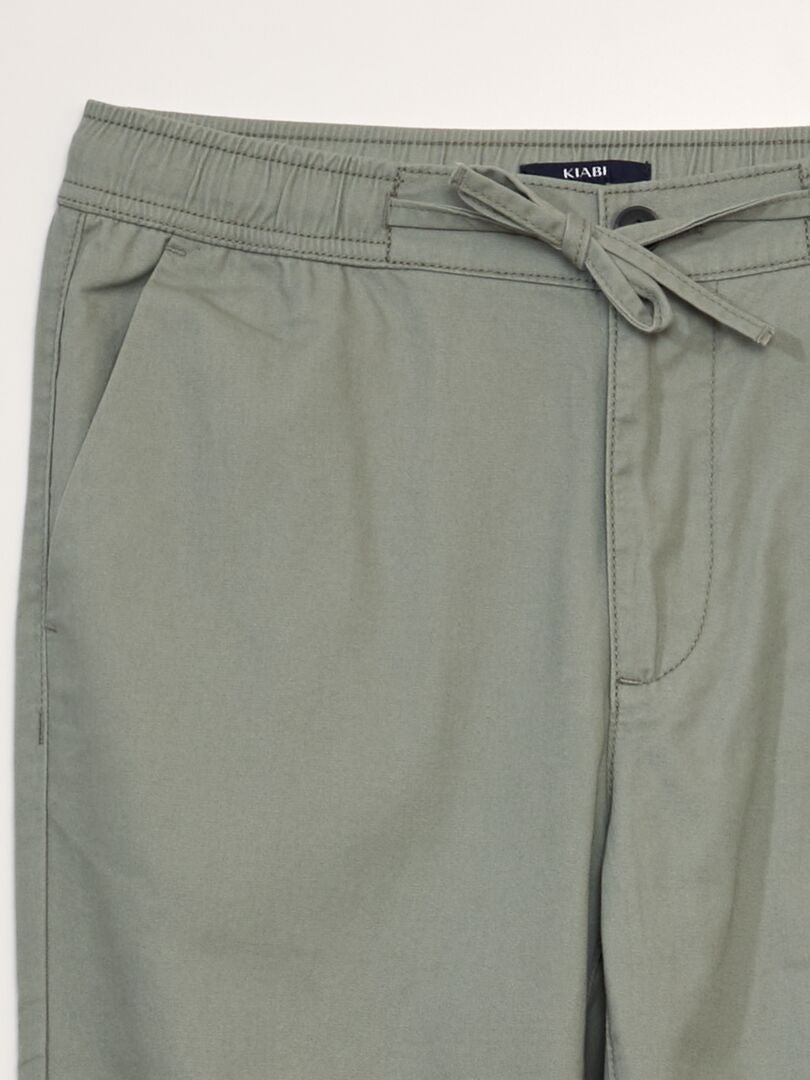 Calças chino de algodão - VERDE