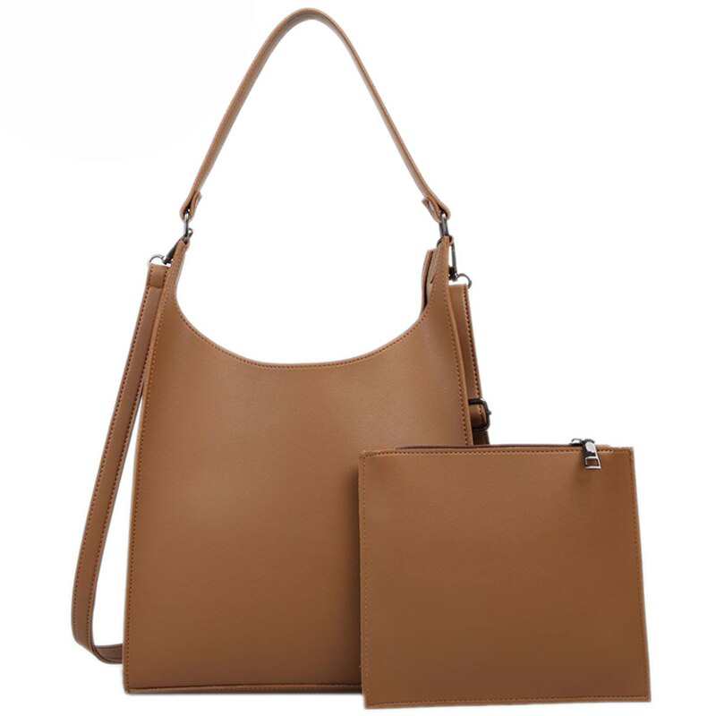 Ensemble pour femme : sac bandoulière en cuir de haute qualité, grand sac à main de créateur, collection 2020