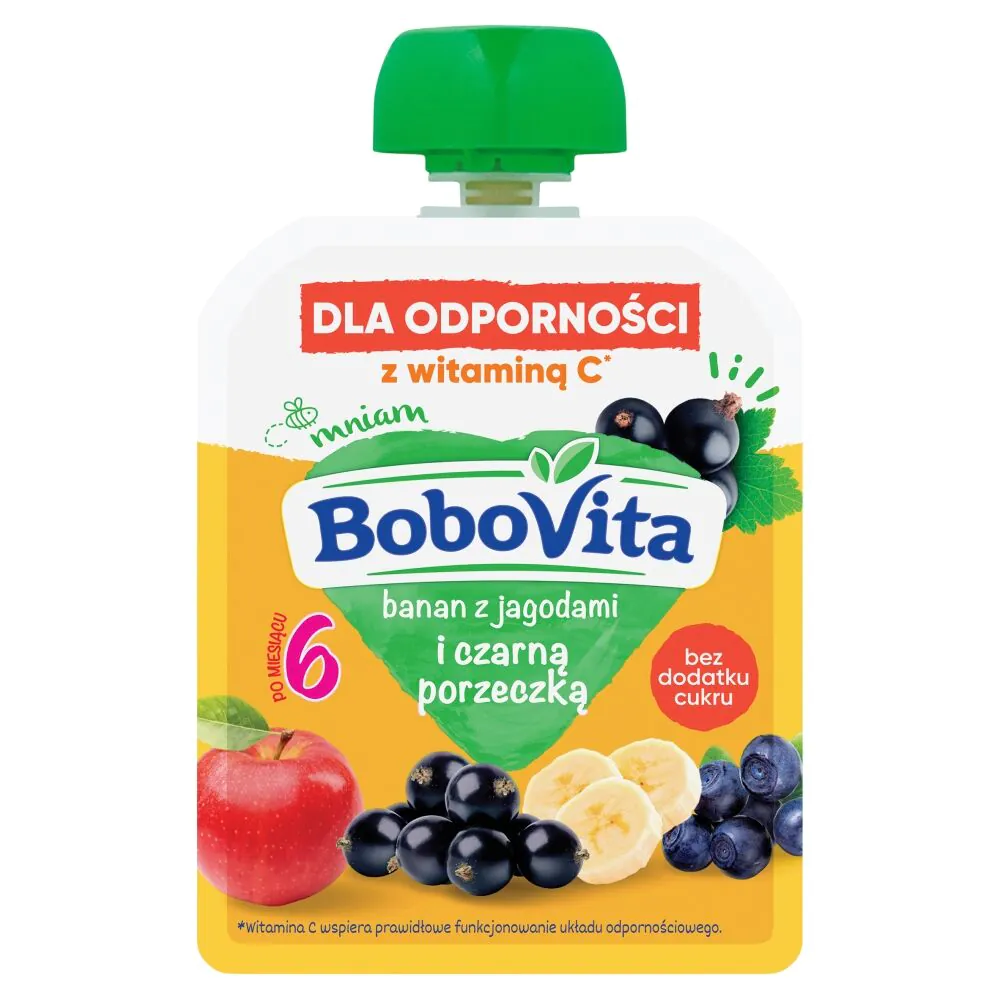 Bobovita Banan Jagoda i Czarna Porzeczka - Deser Banan z jagodą i czarną porzeczką 80 g