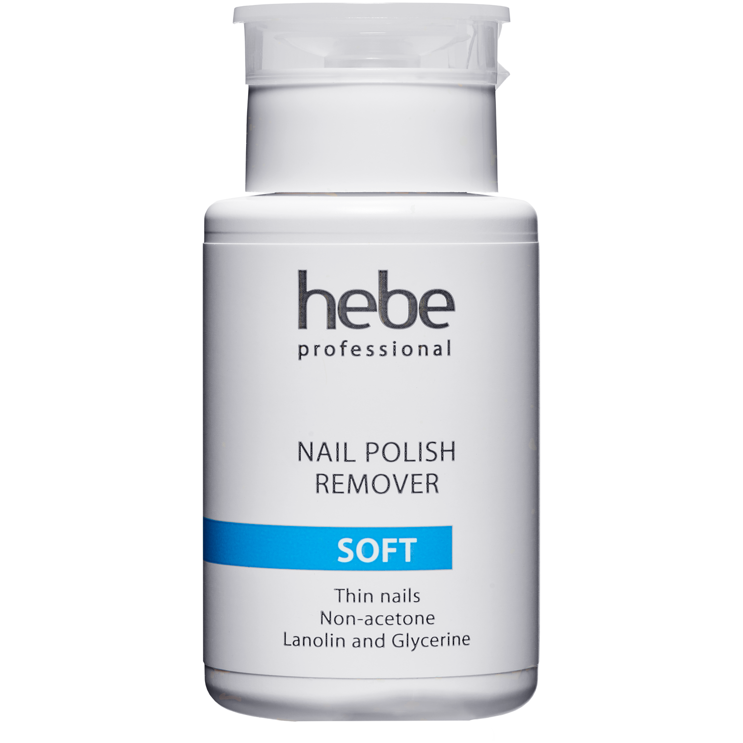 Dissolvant pour vernis à ongles professionnel Hebe avec pompe 150 ml Soft