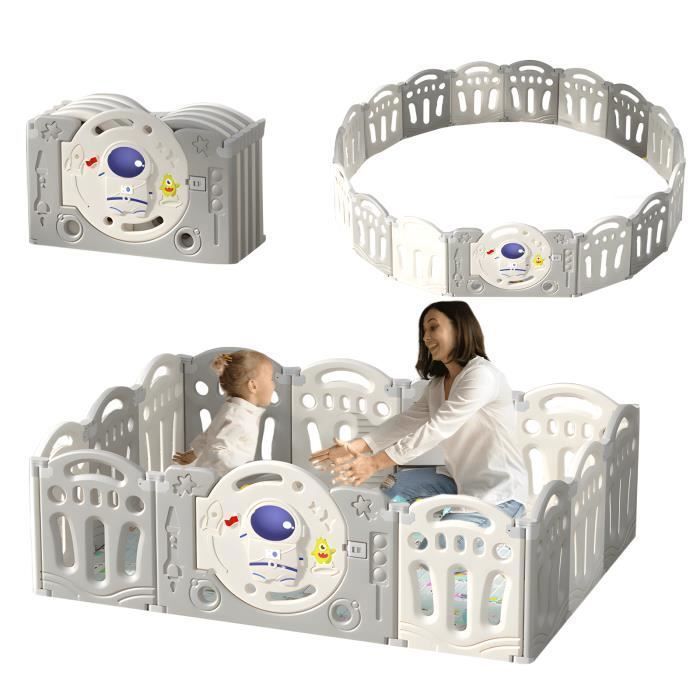 Cercado modular para bebês MAGICFOX, com tapete de XPE, barreiras resistentes, 30 bolinhas, formato dobrável e ajustável, 120*150 cm