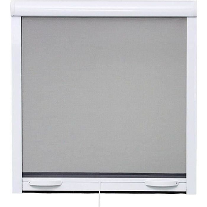 Moustiquaire de fenêtre L160 x H170 cm en aluminium laqué blanc - Recoupable en largeur et hauteur.