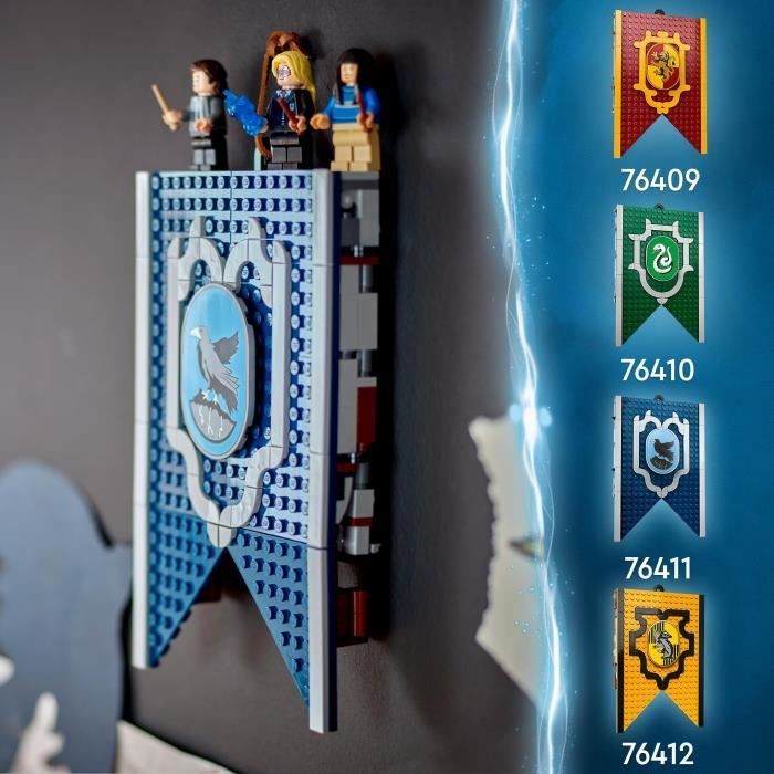 LEGO® Harry Potter 76411 Brasão da Casa Corvinal, Brinquedo com 3 Minifiguras e Decoração de Hogwarts
