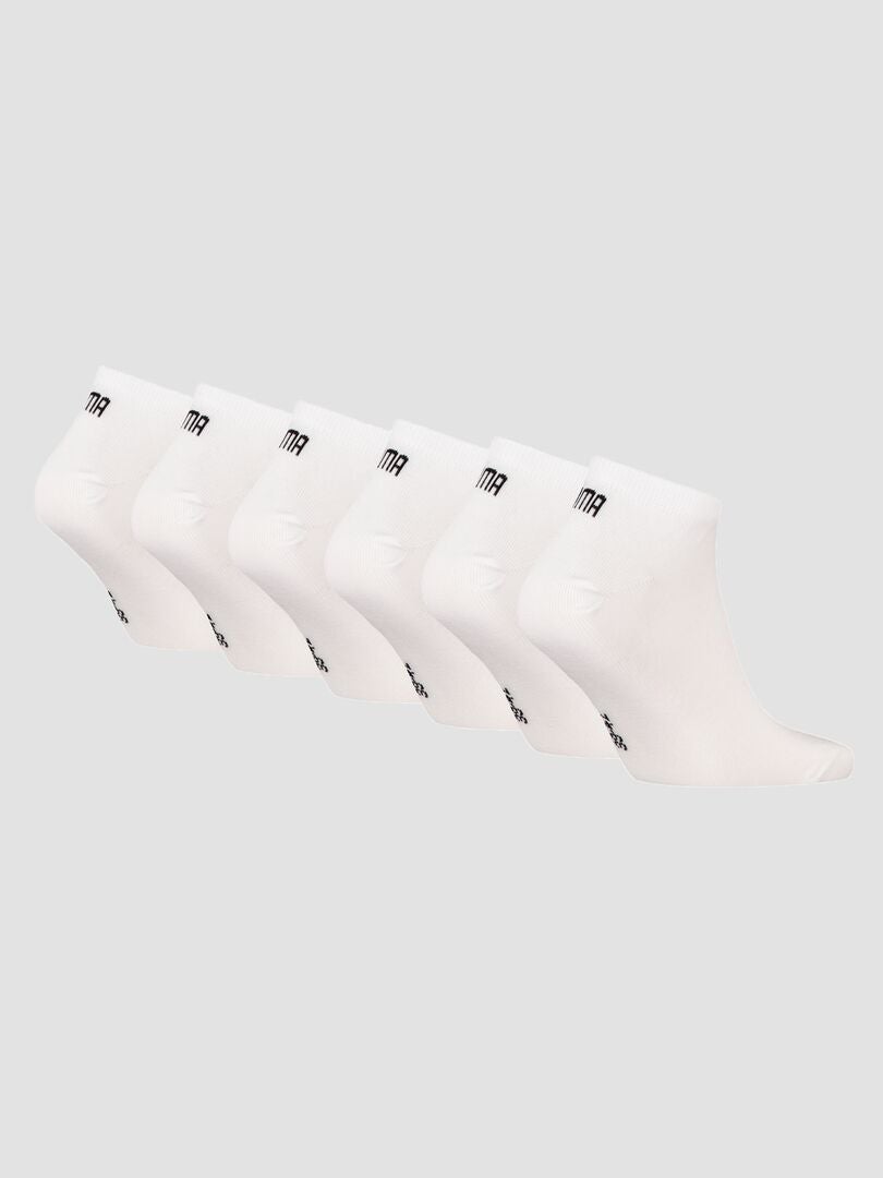 Een set van 6 paar unisex 'Puma' sokken - WIT