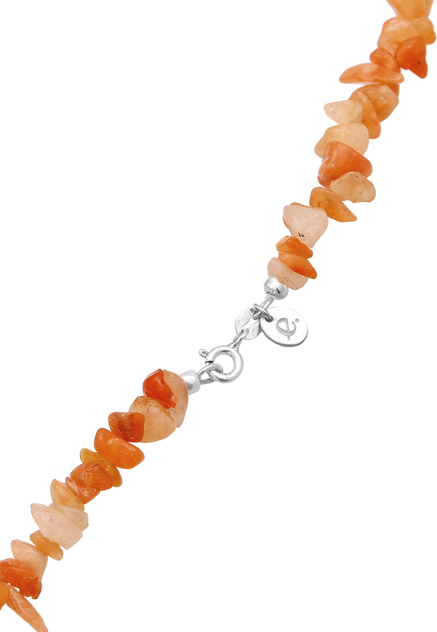 Elli PREMIUM Elli PREMIUM Collier Femmes Perle de galets Nature avec Aventurine Marron en argent sterling 925