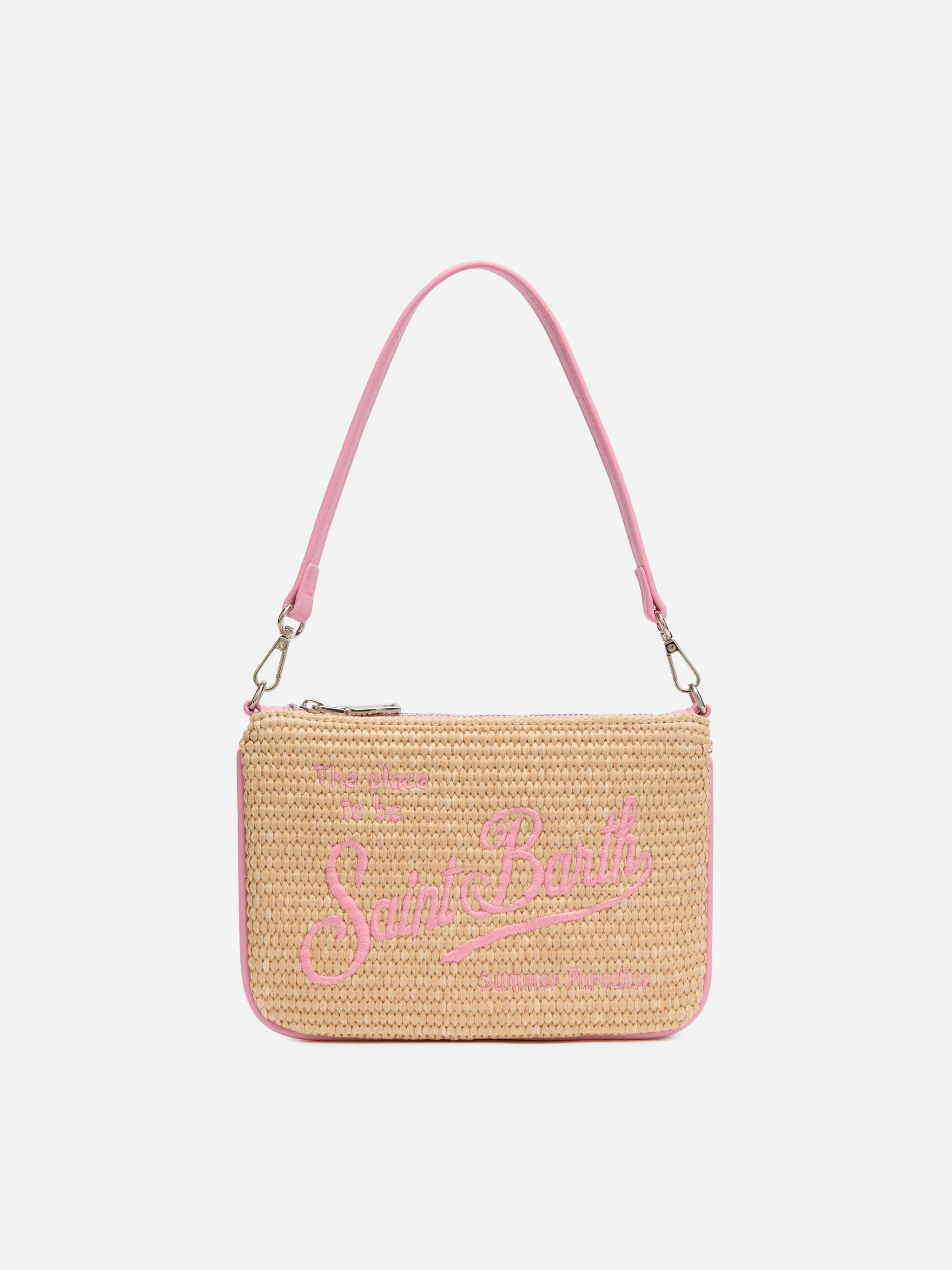 Parisienne mini-etui in beige stro-effect