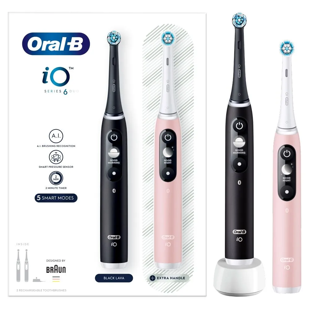 Oral-B iO Series 6 Duo Black & Pink Sand Zestaw szczoteczek elektrycznych