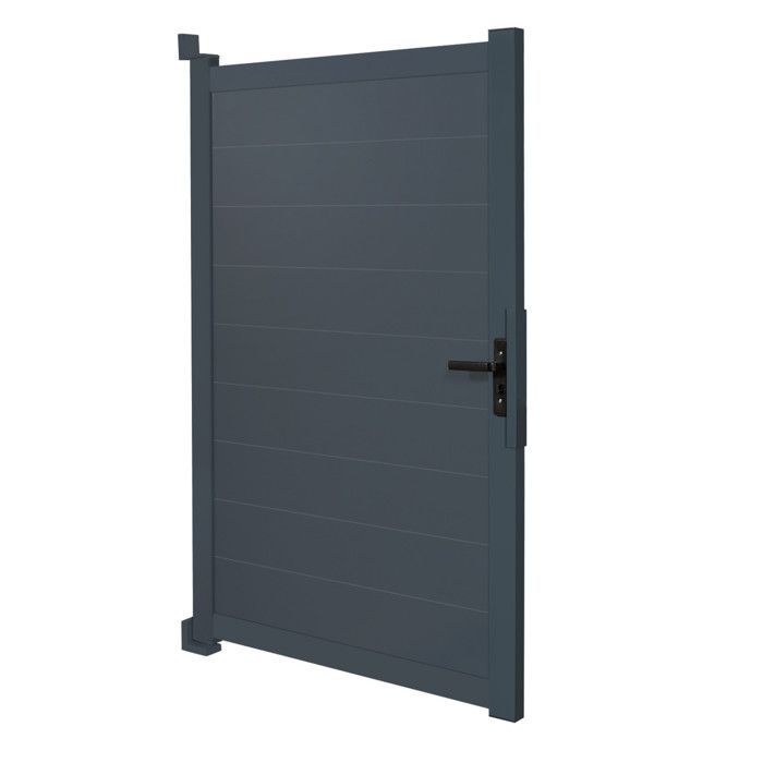 IDMARKET Portillon 100x160 cm en aluminium gris anthracite