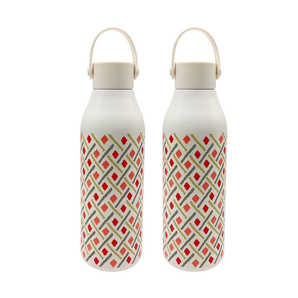 Termos metalic, alb, pătrat, 500 ml, set de 2